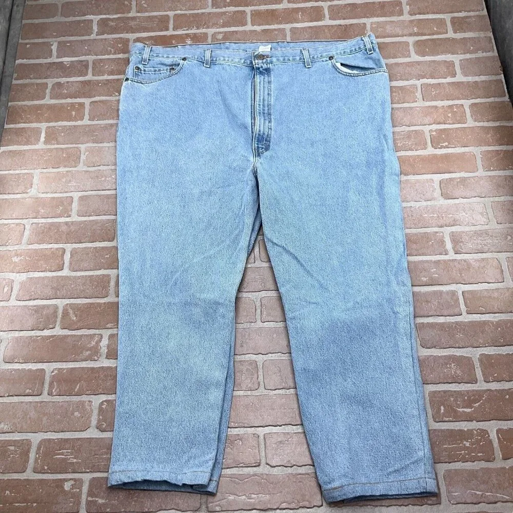 Levis 540 Jeans Men 52W x 30L Actual 49Wx 28L‎ Blue Relaxed Black Bat Wing USA